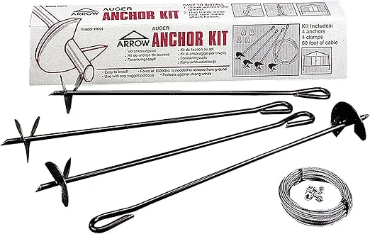 Arrow Shed AK4 Earth Anchor Kit, Black