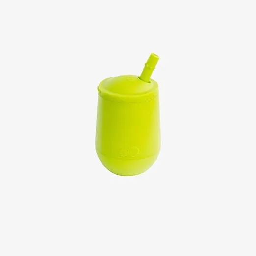 ezpz Mini Cup + Straw Training System - 9 Months+ (Lime) - 100% Silicone Training Cup for Infants + Toddlers - Designed by a Pediatric Feeding Specialist