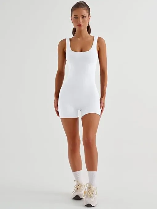 AUTOMET Womens Jumpsuits Shorts Rompers One Piece Bodysuits Yoga Sleeveless Backless Seamless Bodycon Outfits Clothes 2024