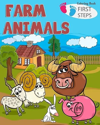 farm Animals Coloring Book: farm animals books for kids & toddlers | Boys & Girls | activity books for preschooler | kids ages 1-3 2-4 3-5 (Easy & Educational Coloring Book)
