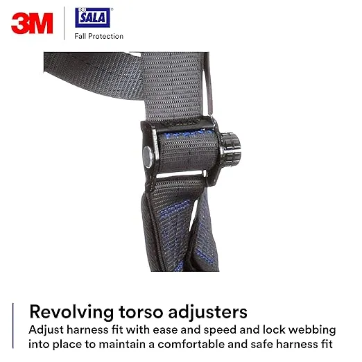 3M 1113191 DBI-SALA ExoFit X300 Comfort Tower Climbing Positioning Suspension Safety Harness, Telecommunications Fall Protection,Back,Front,Hip D-Rings,Auto-Locking Quick Connect Leg,Chest Buckles, M