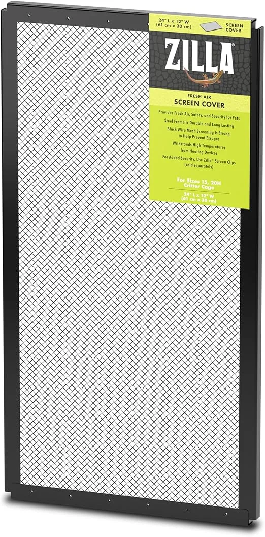 Zilla Pet Reptile Terrarium Fresh Air Screen Cover, 24" x 12"