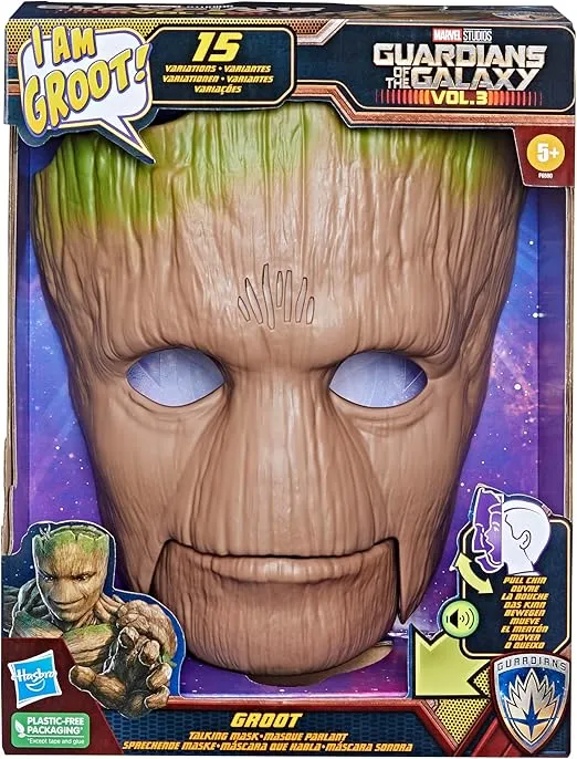 Marvel Guardians of The Galaxy Vol.3 Groot Role Play Mask, Talking Groot Mask, Super Hero Mask, Role Play Toys for Kids Ages 5 and Up