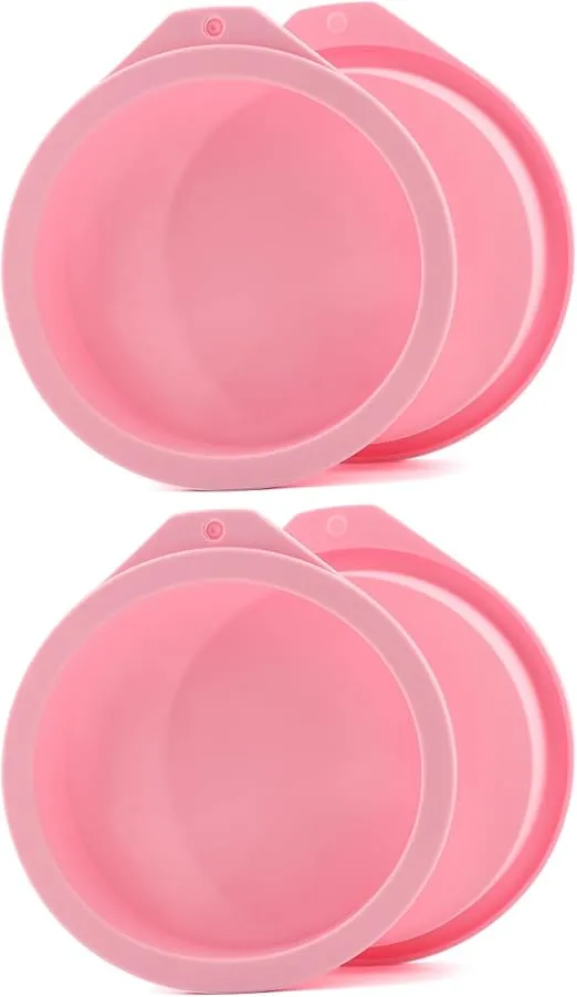 4PCS Air Fryer Egg Mold, 4 inch Silicone Egg Molds Egg Bites Silicone Mold, Silicone Air Fryer Egg Mold for Muffin Lids, Toast, Cake, Muffin Top, Non-Stick Air Fryer Accessories(COLOR:pink)