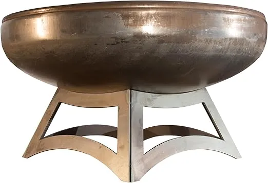 Ohio Flame - 24" Liberty Fire Pit with Hollow Base (Made in USA) - Natural Steel Finish