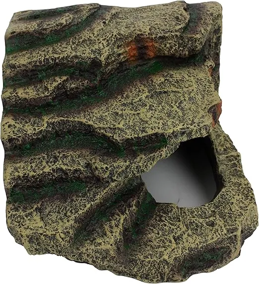 Komodo Reptile Terrarium Resin Turtle Hideaway Corner Hut | Easy to Clean Under Water Aquarium or Dry Habitat Decoration Accessory & Reptile Hide | Medium