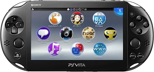 Sony Playstation Vita Wi-Fi 2000 Series with Silicone Joystick Covers and AC Adapter Cable (Piano Black) (Renewed)