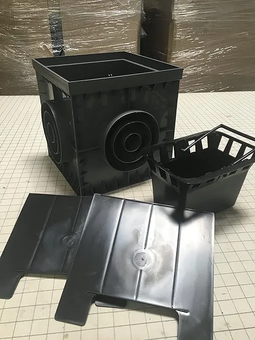 Vodaland - 12x12 inch Catch Basin with Debris Basket - No Grate Included
