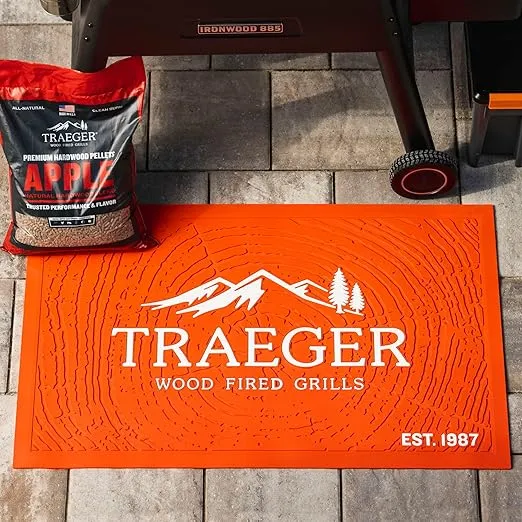 Traeger Grills BAC636 Grill Mat Grill Accessory, Orange