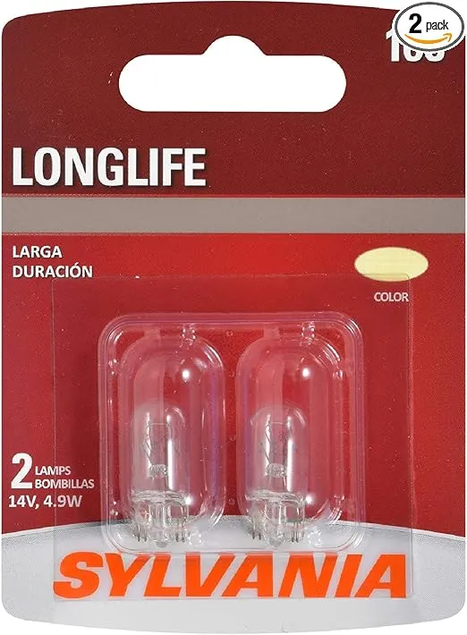 SYLVANIA - 168 Long Life Miniature - Bulb, Ideal for Interior Lighting – Map, Dome, Truck, Cargo and License Plate (Contains 2 Bulbs)