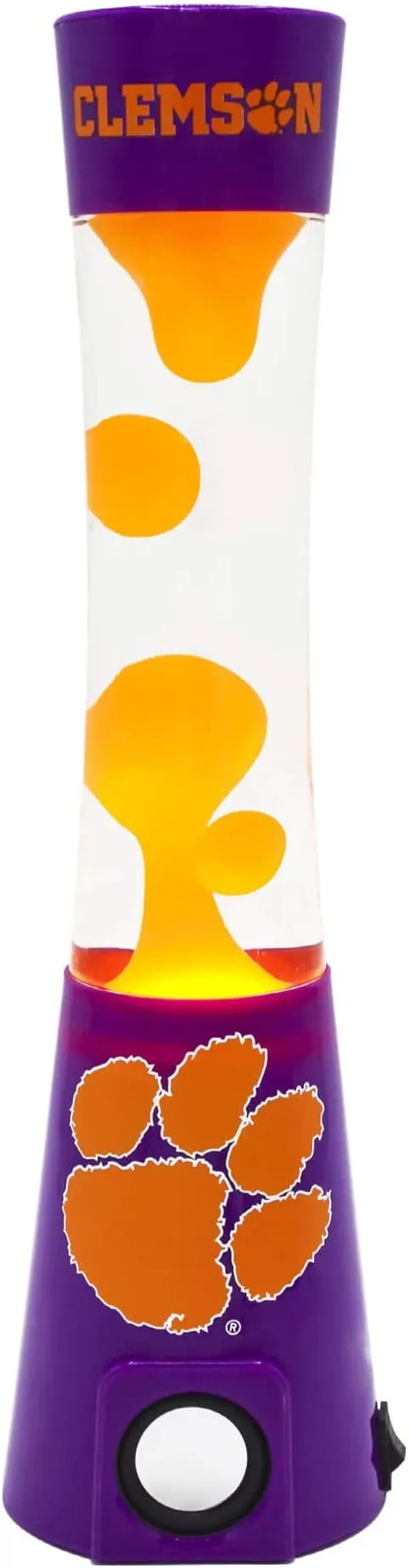 NCAA Clemson Tigers 16.5" Magma Lamp with Built-in Speaker & Easy Plug-in Setup – Fan Cave, Home, or Office Decor