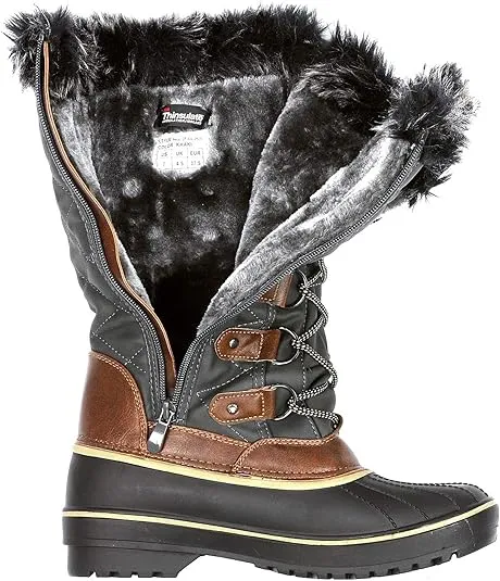 DREAM PAIRS Women's DP Warm Faux Fur Lined Mid Calf Winter Snow Boots