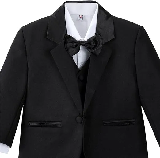 Dressy Daisy Baby Toddler Boy 5 Pcs Set Formal Tuxedo Suits No Tail Wedding Christening Baptism Outfits
