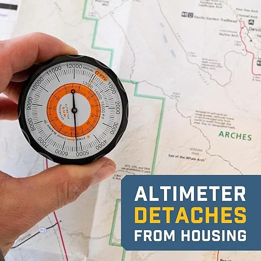 Sun Company AltiLINQ - Dashboard Altimeter and Barometer | Altimeter for Car and Truck | Reads Altitude from 0 to 15,000 Feet