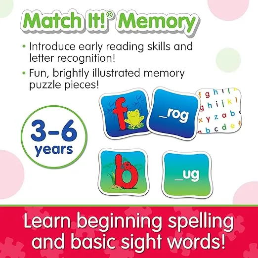 The Learning Journey: Match It! Memory - Spelling - Reading Game for Preschool and Kindergarten 26 Three and Four Letter Picture Word Marching Game