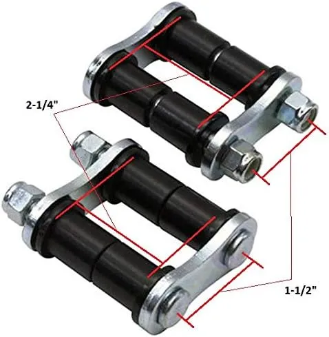 2-1/4 Wide Nylon Spring Shackle Kit-Plain (Zinc) Finish-Pair