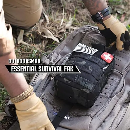 EVERLIT 250 Pieces Survival First Aid Kit IFAK EMT Molle Pouch Survival Kit Outdoor Gear Emergency Kits Trauma Bag for Camping Boat Hunting Hiking Home Car Earthquake and Adventures