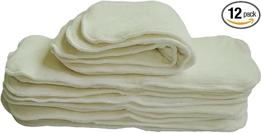 ALVABABY 12PCS Cloth Diaper Inserts 4-Layers Super Soft Inserts for Cloth Diapers and Cloth Diapers Covers 12MB
