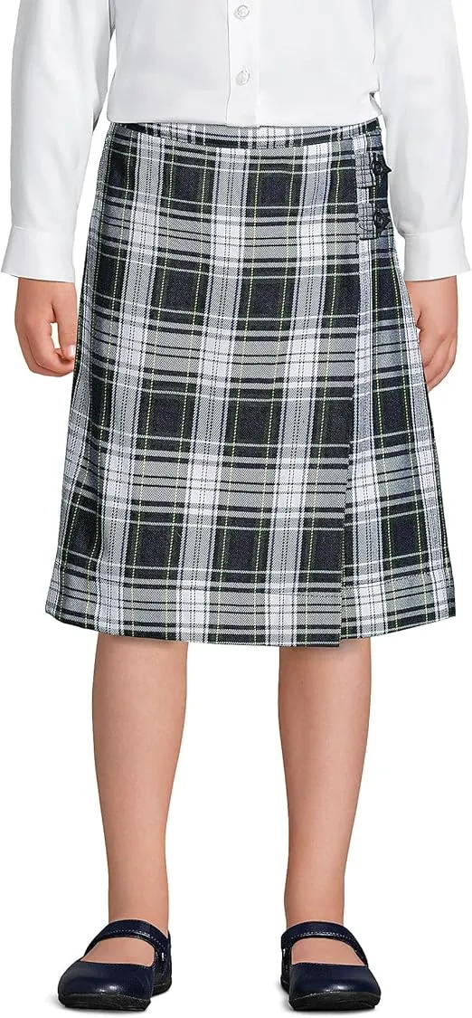 Lands' End School Uniform Girls Solid A-line Skirt Below The Knee