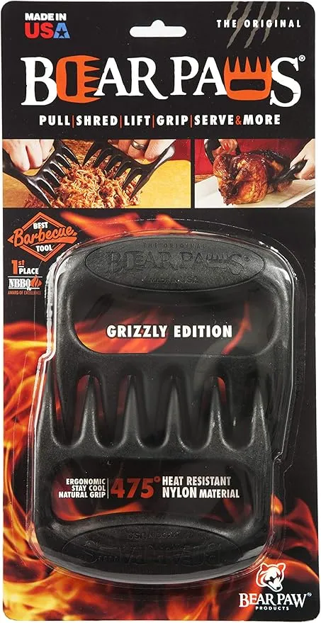 Bear Paws The Original Meat Shredder Claws - Made in The USA - Easily Lift, Handle, Shred, and Cut Meats - Ultra-Sharp Blades and Heat Resistant Nylon