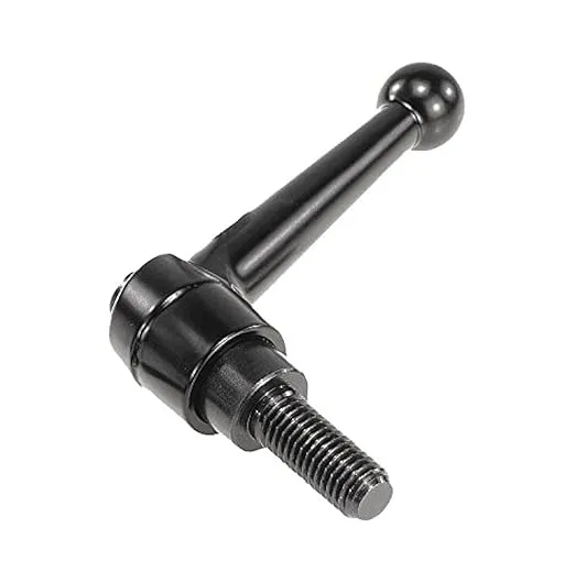 Kipp 06430-3A41X50 Zinc/Steel Adjustable Handle with 3/8-16" External Thread, Classic Ball Style, Inch, Black Satin Powder-Coated Finish, Steel Components, Size 3, 50 mm Screw Length