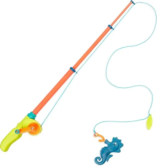 B. toys- Fishing Play Set For Kids – Magnetic Fishing Game – 2 Fishing Rods & 8 Sea Animals - Color-Changing Toys For Bath, Pool – 3 Years +