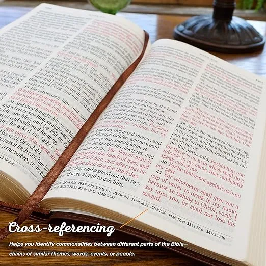KJV Holy Bible, Giant Print Standard Size Faux Leather Red Letter Edition - Thumb Index & Ribbon Marker, King James Version, Dark Brown (KJV Standard GP Editions)