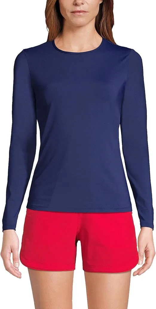 Lands' End Women's Long Sleeve Relaxed UPF 50 Rash Guard