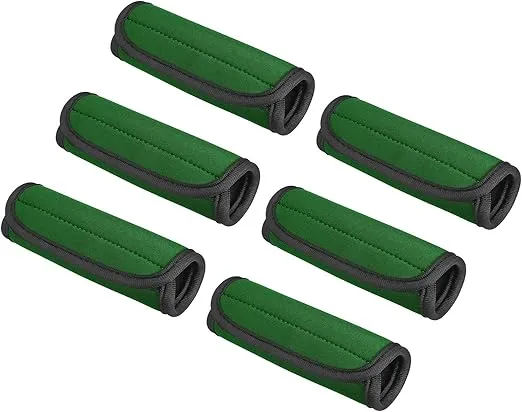 PATIKIL Luggage Handle Wrap, 6 Pack Neoprene Handbag Grip Cover Protector Identifier with Hook and Loop for Suitcase Grocery Shopping Bag, Green
