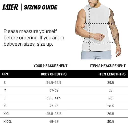 MIER Men's Workout Tank Tops UPF 50+ Swim Shirts Quick Dry Running Sleeveless UV Protection Muscle Tees