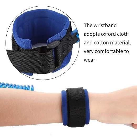 Anti Lost Wrist Link, Kids Anti Lost Rope Elastic Adult Children Wristband Safety Link Walking Harness Rope for Toddlers Babies(Blue)