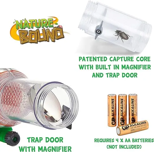 Nature Bound Bug Catcher Vacuum with Light Up Critter Habitat Case for Backyard Exploration - Complete Kit for Kids Includes Vacuum and Cage, Green (Original Style)