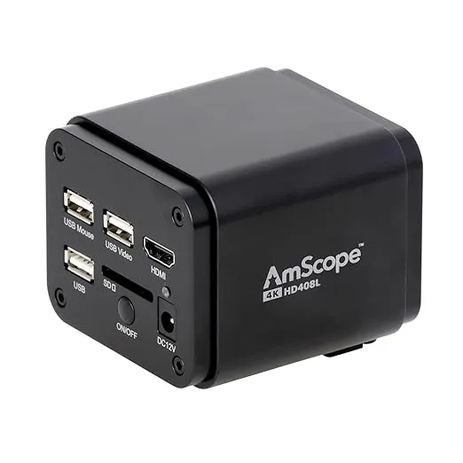 AmScope HD Series 4K 30fps 8MP HDMI/USB Color CMOS C-Mount Microscope Camera - Digital Camera for Standalone and PC Imaging