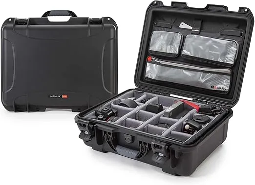 Nanuk 930 Pro Photo Kit Camera Case with Transparent, Zippered and Anti-Tear Compartments and Soft Grip Handle (26.5 Liters, Black)