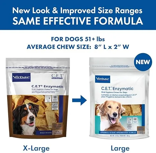 Virbac C.E.T. Enzymatic Oral Hygiene Chews for Dogs, Beef, 1.13 pounds