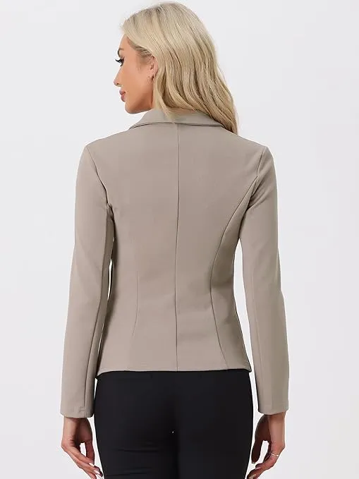 Allegra K Women's Work Office Blazer Stretch Lapel Collar Long Sleeve Jacket Suit Blazer