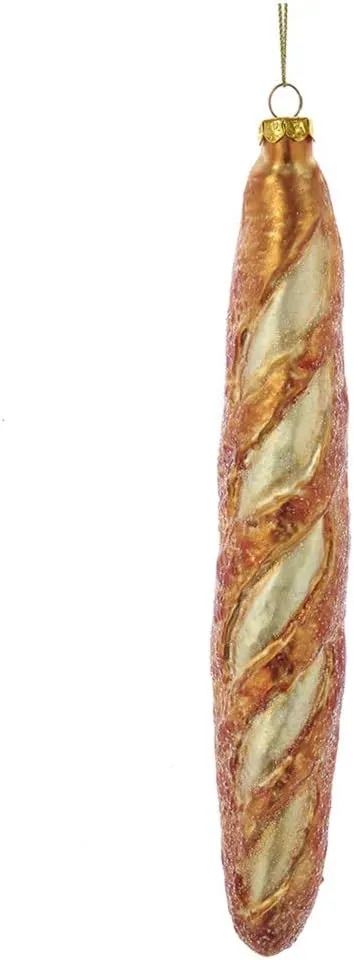 Kurt Adler Noble Gems French Baguette Italian Bread Glass Ornamentfor Christmas
