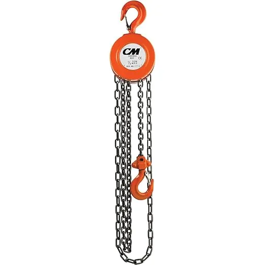 CM 2213 Steel Lightweight Hand Chain Hoist, 4000 lbs Capacity, 15' Lift Height, 1-1/4" Opening