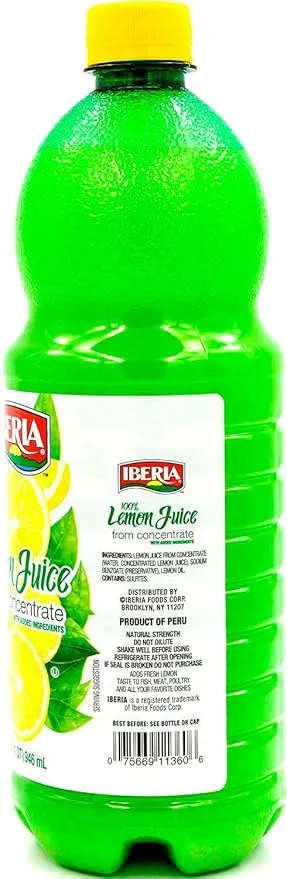 Iberia 100% Lemon Juice, 32 Ounce (Pack of 3)