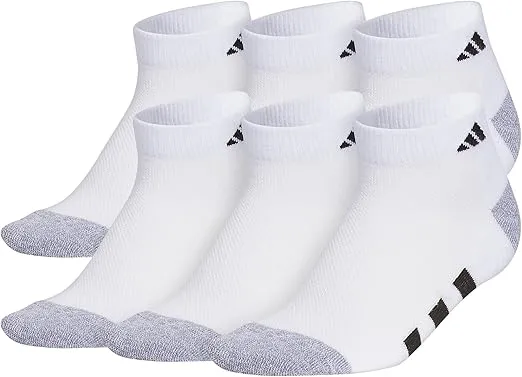 adidas Athletic Cushioned Low Cut Socks (6-Pair) for Kids, Boys and Girls Below The Ankle Fit, Durable Fabric