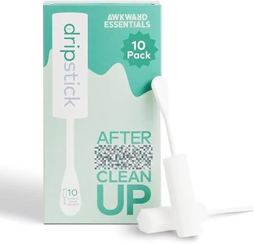Dripstick Absorbing Sponge For Women - Awkward Essentials Dripstick 10 Pack of Sterile Post Coitus Sponges for Feminine Care and Hygiene