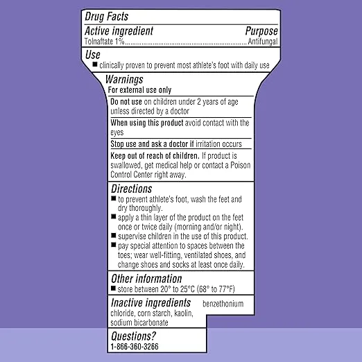 Lotrimin Athlete's Foot Daily Prevention Medicated Foot Powder Bottle, 3 Ounce