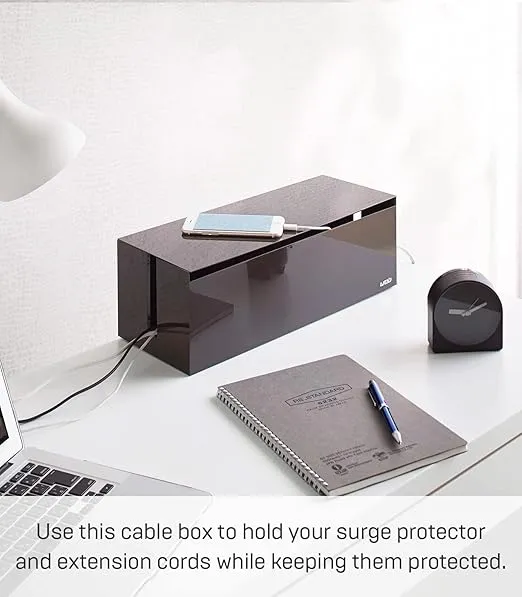YAMAZAKI home 2708 Cable Box-Outlet Cord Storage Organizer, Cover Protector, One Size, Brown