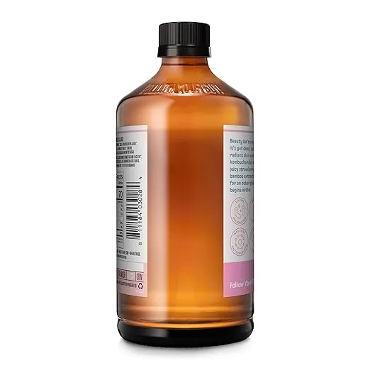Health-Ade Kombucha Tea Organic Drink, Fermented Tea with Living Probiotics, Detoxifying Acids, Supports Gut Health, Non-GMO, Vegan, Gluten Free, 12 Pack (16 Fl Oz Bottles), Strawberry Glow
