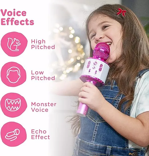 Move2Play, Kids Karaoke Microphone | Includes Bluetooth & Pre-Loaded Songs | Girls Toy for 2, 3, 4, 5+ Girls & Boys