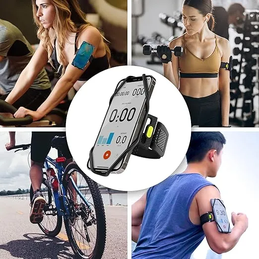 BONE Run Tie 2, Running Phone Holder, Skin-Friendly Silicone Sport Armband with Dual Layer Design for Heat-Dissipation, Universal Workout Phone Carrier Compatible with Most Smartphone (Black - Size L)