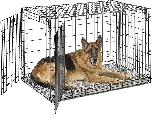 MidWest Homes for Pets Quiet Time Reversible Dog Crate Pan Cover, Fits MidWest Homes for Pets Dog Crate Pans, 48" Gray Floral/Fleece, Pan Cover Only