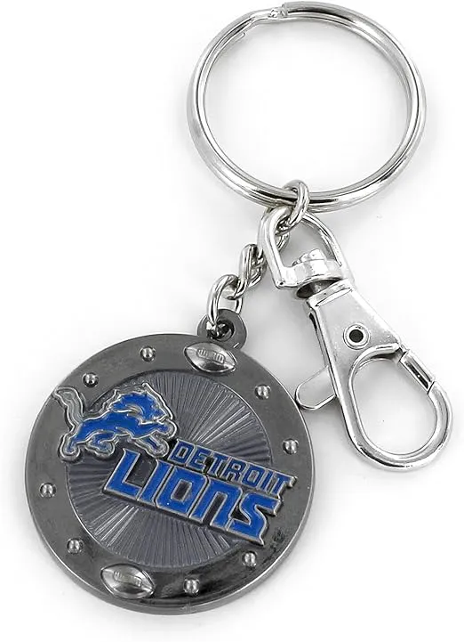 aminco NFL Detroit Lions Impact Keychain Silver, 2