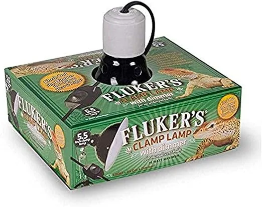 Fluker's Repta-Clamp Lamp, Heavy Duty Clamp Light For Reptile Tanks and Terrariums, UL/CUL Approved, Great for Reptile Basking, 75-Watt Maximum with Dimmable Switch, 5.5"