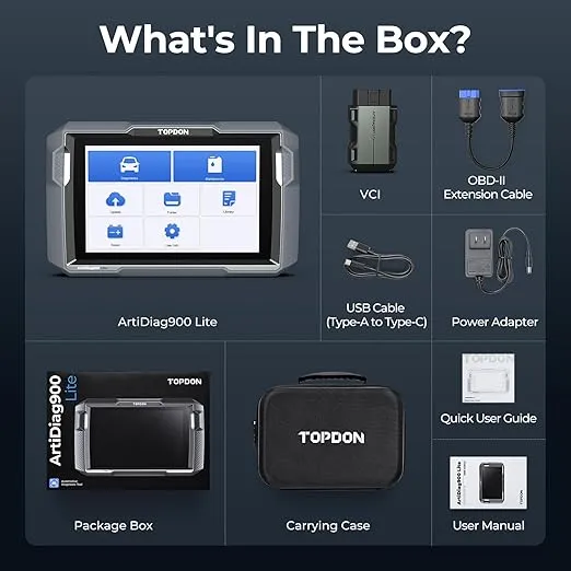 TOPDON Bidirectional Scan Tool, ArtiDiag900 Lite Automotive Diagnostic Tool for Full System, Scanner for Car with Active Test, FCA AutoAuth, Wireless OBD2 Scanner Diagnostic Tool for All Vehicles